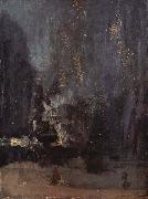 James Abbott Mcneill Whistler Nocturne in Black and Gold painting